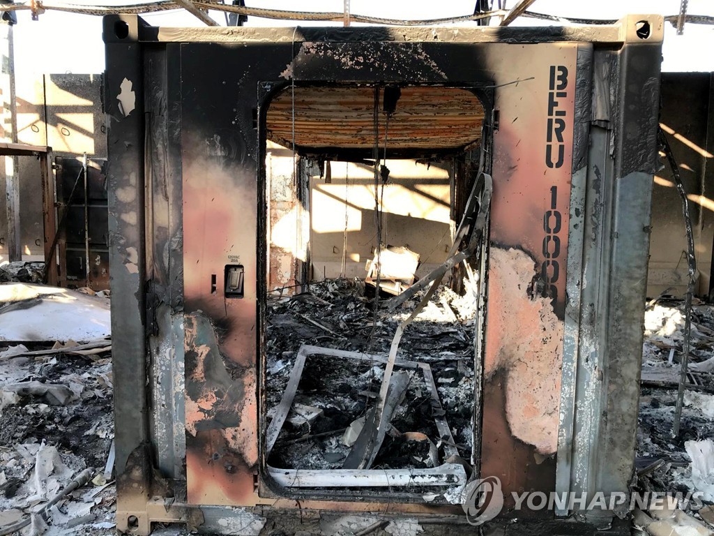 이란의 미사일 공격을 받은 이라크 내 아인 알아사드 공군기지