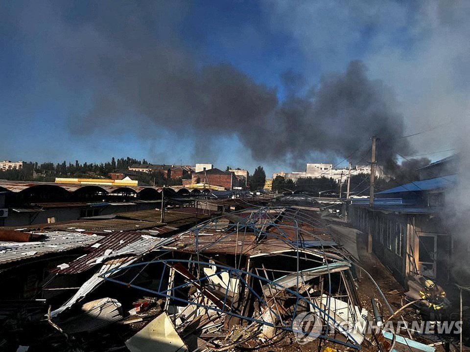 30일(현지시간) 러시아군 공격으로 파괴된 도네츠크주(州) 최전선 바흐무트