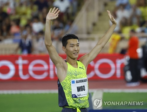 High jumper Woo Sang-hyeok finishes 2nd in Diamond League, inches toward season ender