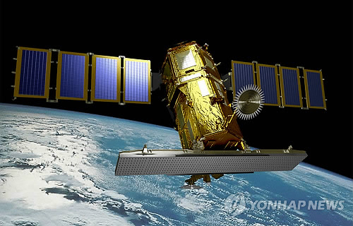 This file photo provided by the Korea Aerospace Research Institute shows a rendered image of the Arirang 5 satellite. (PHOTO NOT FOR SALE) (Yonhap)