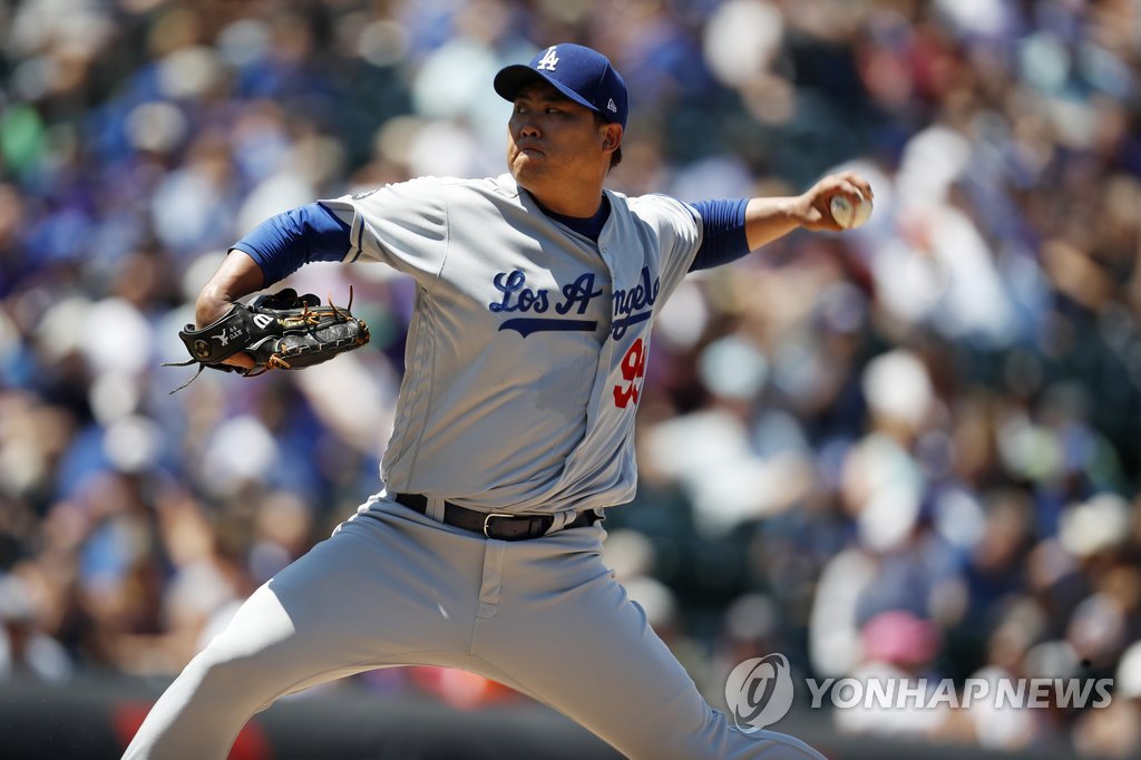 Dodgers' Ryu Hyun-jin delivers 6 scoreless innings vs. Rockies