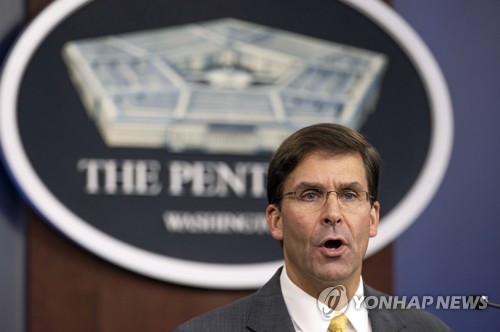 (LEAD) U.S. Defense Secretary Esper to visit S. Korea next week