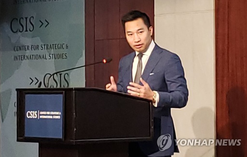 This file photo shows U.S. Deputy Special Representative for North Korea Alex Wong speaking at an event at the Center for Strategic and International Studies think tank in Washington on Nov. 5, 2019. (Yonhap)