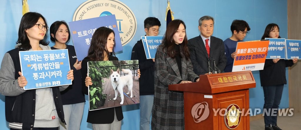 동물보호법안 국회 통과 촉구 기자회견