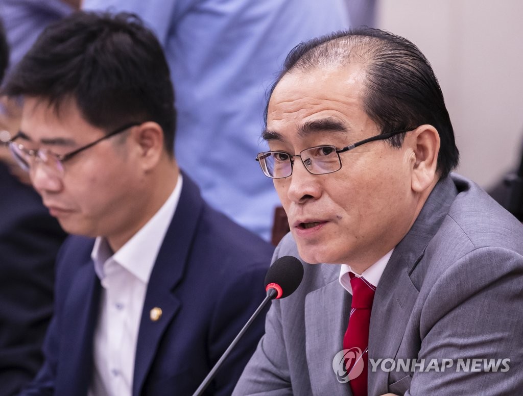 国会外交統一委員会全体会議に出席した太氏（右・資料写真）＝（聯合ニュース）
