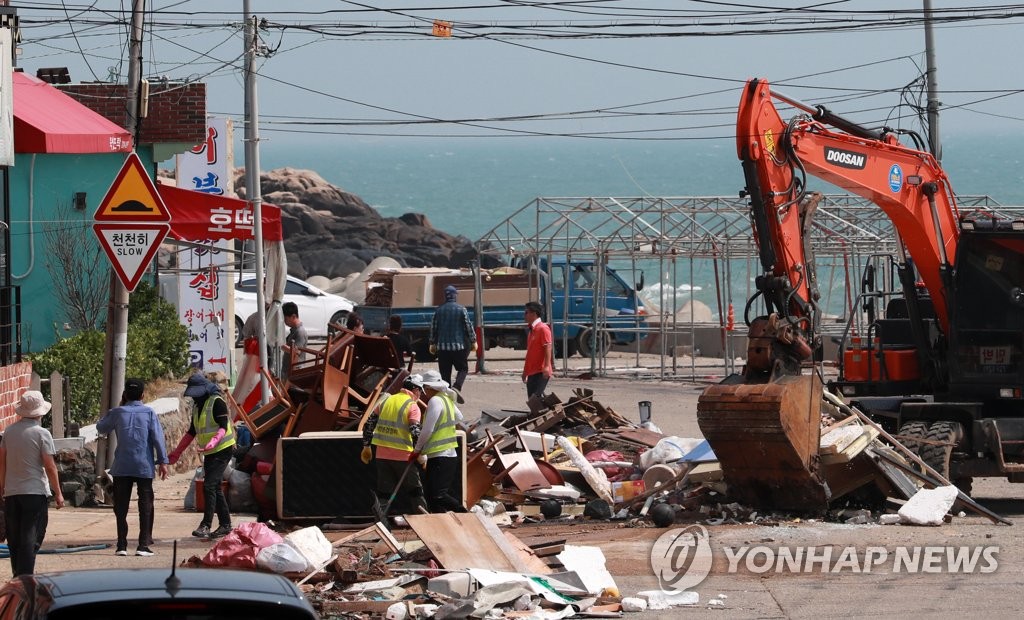 기장군 월전마을 태풍 피해 복구