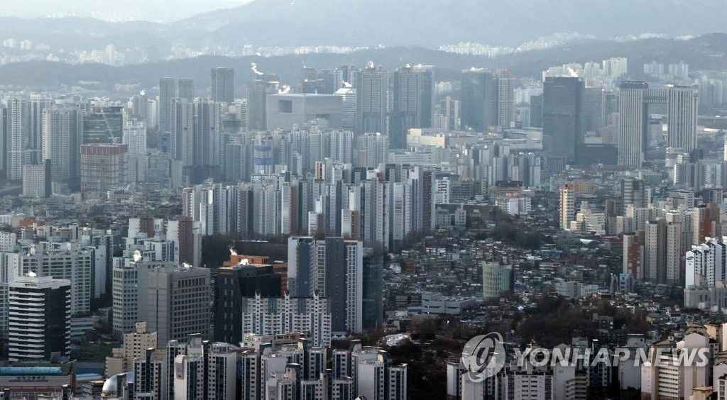Complexes d'appartements à Séoul. (Photo d'archives Yonhap) 