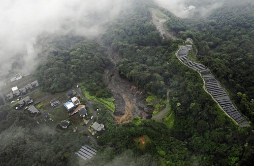 일본 시즈오카현 산사태 발원지
