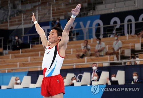 ［速報］韓国・申在煥　体操男子種目別跳馬で金メダル＝東京五輪