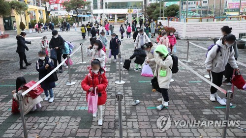 전면등교 시행된 초등학교 모습 [연합뉴스 자료사진]