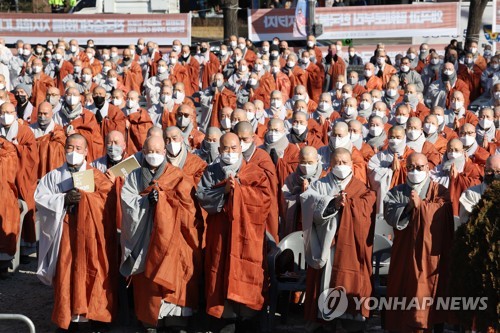 Protesta de los monjes