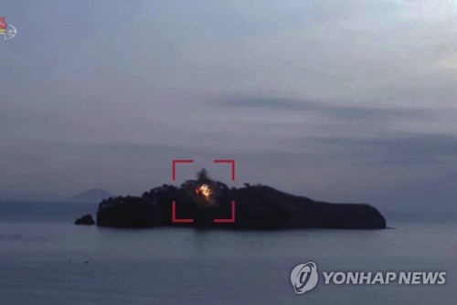 올해 1월 북한 관영매체가 공개한 순항미사일 타격지점의 모습