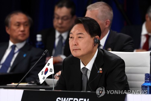 나토 동맹국·파트너국 정상회의 참석한 윤석열 대통령