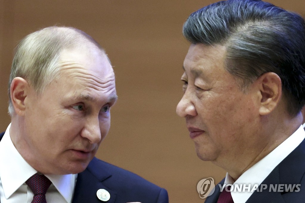 상하이협력기구 정상회의서 얼굴 마주한 시진핑과 푸틴