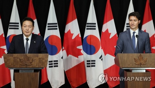 尹, 트뤼도와 한·캐나다 정상회담 개최…"포괄적 동반자 관계 격상"