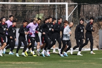 훈련하는 대한민국 축구대표팀