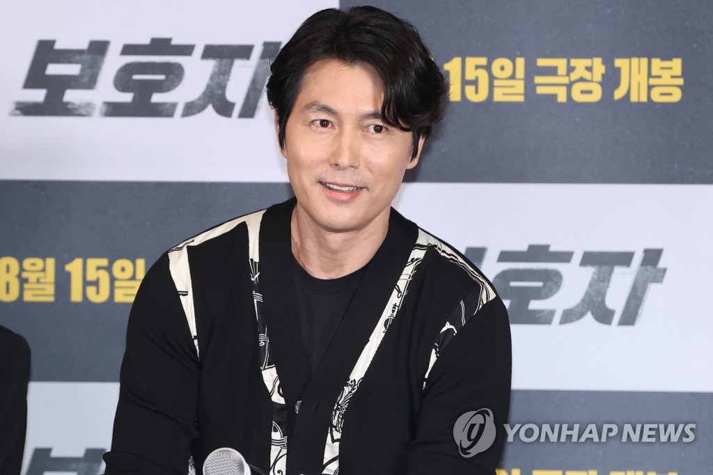 Jung Woo-sung, director and lead actor of "A Man of Reason," speaks during a press conference held following a press preview session at a Seoul theater on Aug. 9, 2023. (Yonhap)
