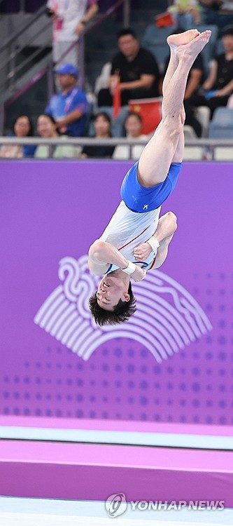 Artistic gymnast Kim Han-sol performs