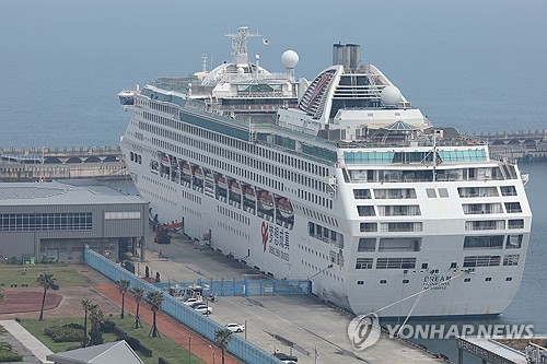 Chinese cruise tourists on Jeju Island