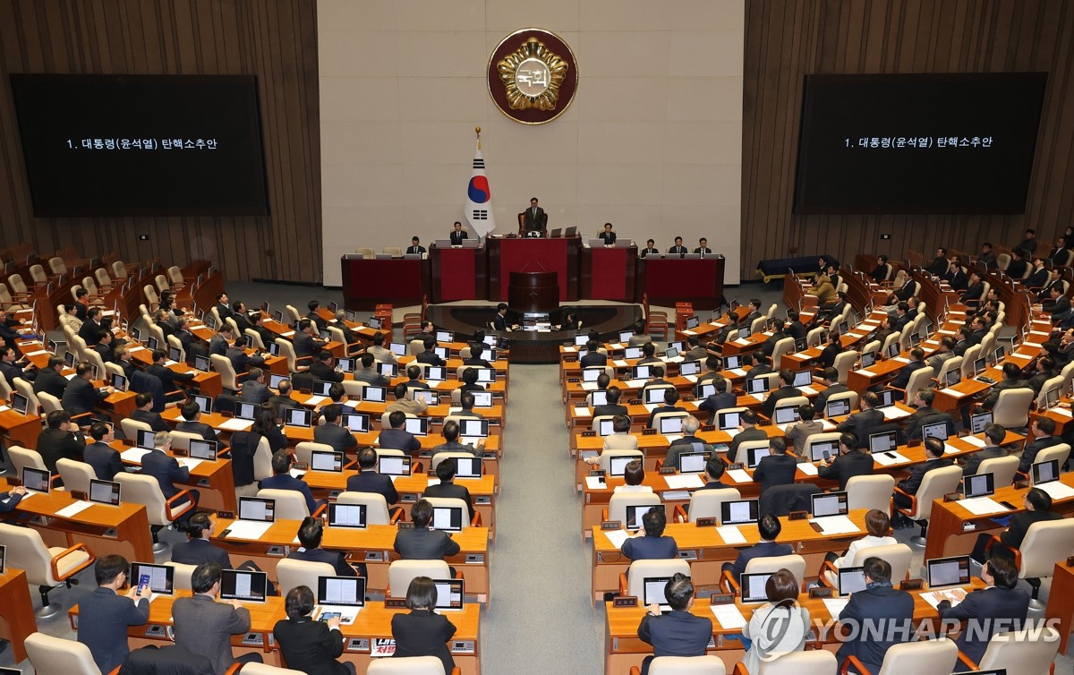 국회의 본회의=14일, 서울(연합 뉴스)