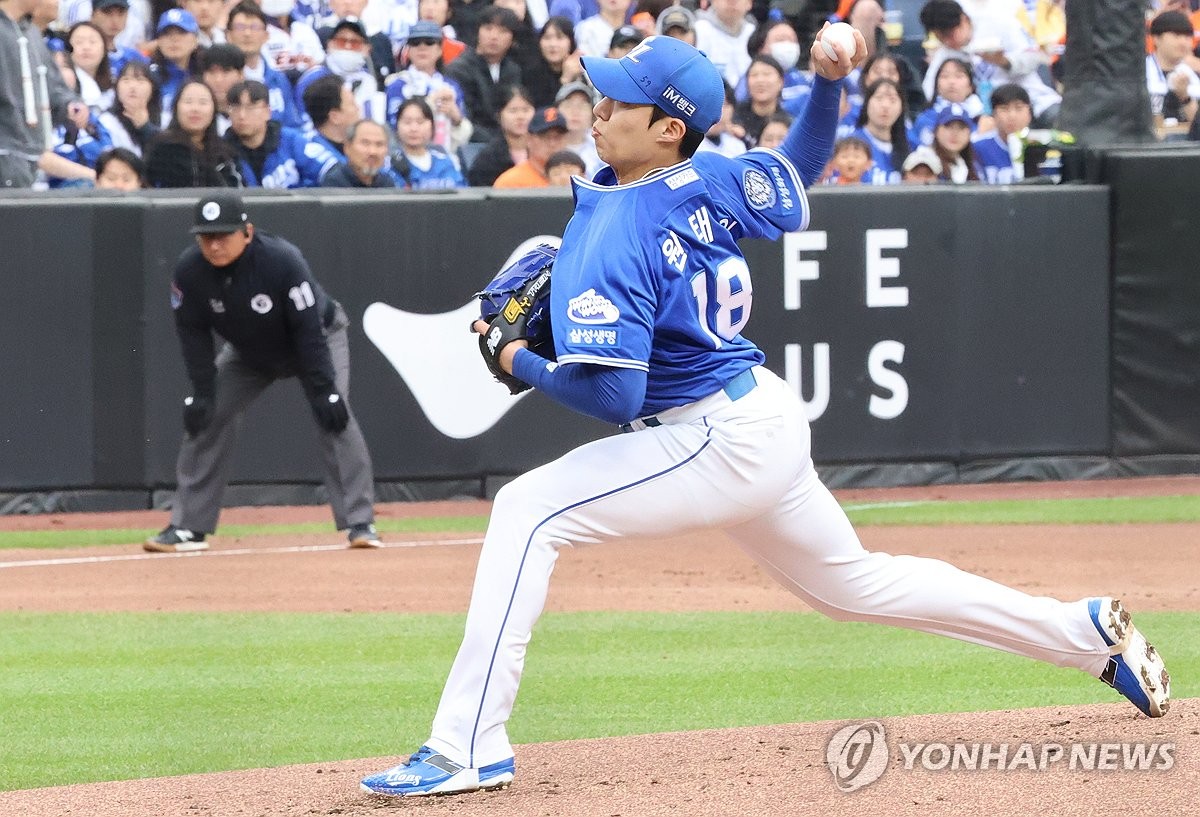 삼성 원태인, 등 통증 딛고 24일 만에 등판…SSG 화이트와 대결