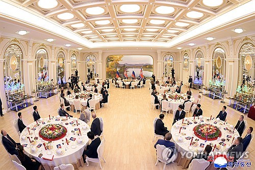Banquet for 1st anniv. of Kim-Putin meeting in Pyongyang
