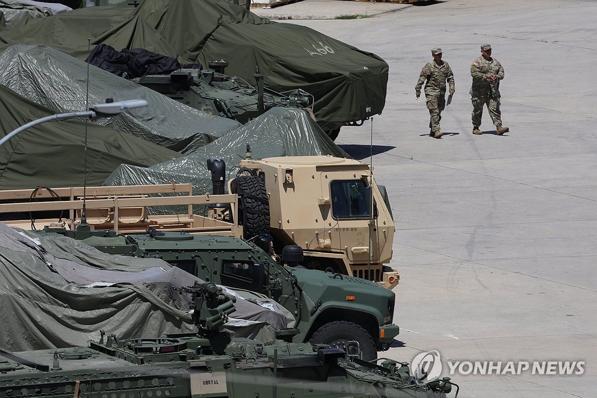 北, 주한미군 뒤집힌 동아시아 지도에 "침략적 흉심 드…