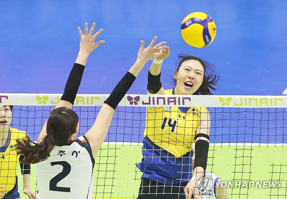 양효진 '블로킹을 피해서'