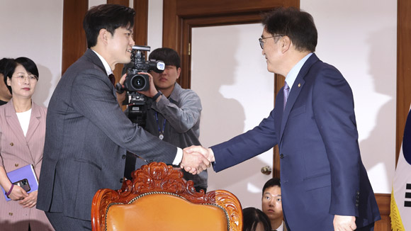 우원식 국회의장 예방한 김용태 비대위원장